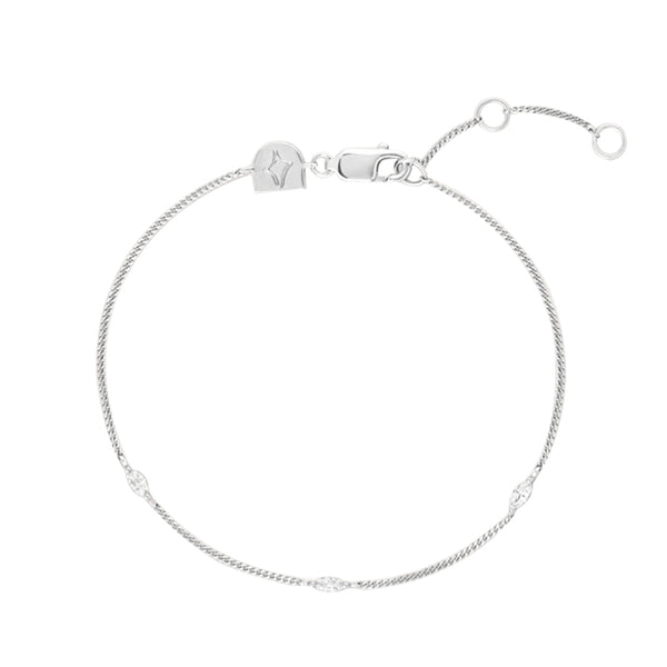 FS0305 925 Sterling Silver Dainty Marquis Cubic Zirconia Bracelet