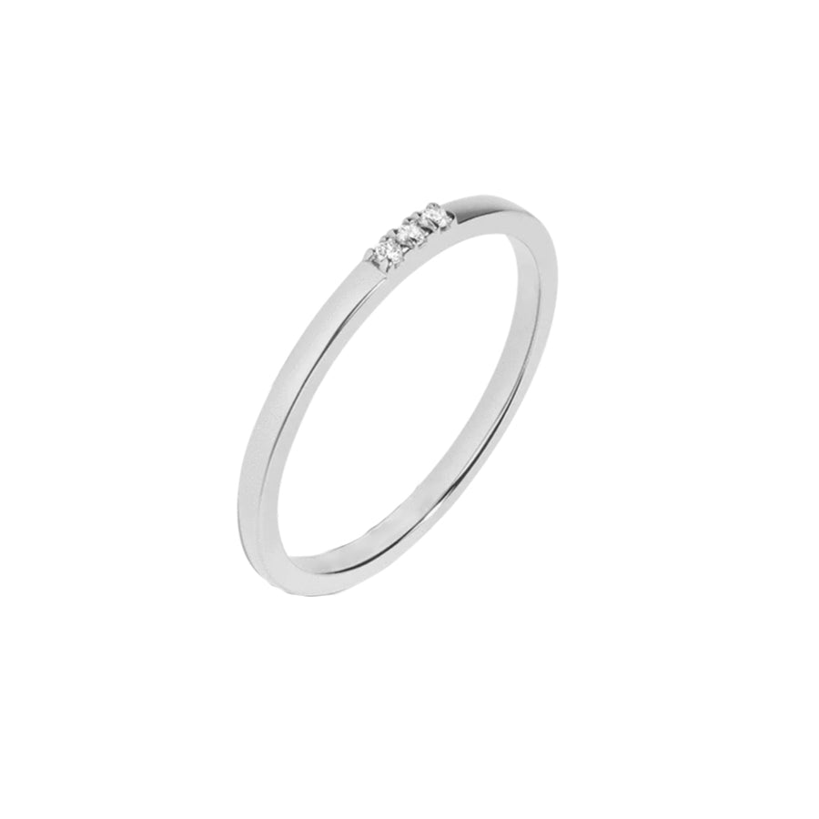 FJ0332 925 Sterling Silver Simple Engagement Ring