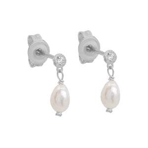 FE1397 925 Sterling Silver Pearl Drop Earrings