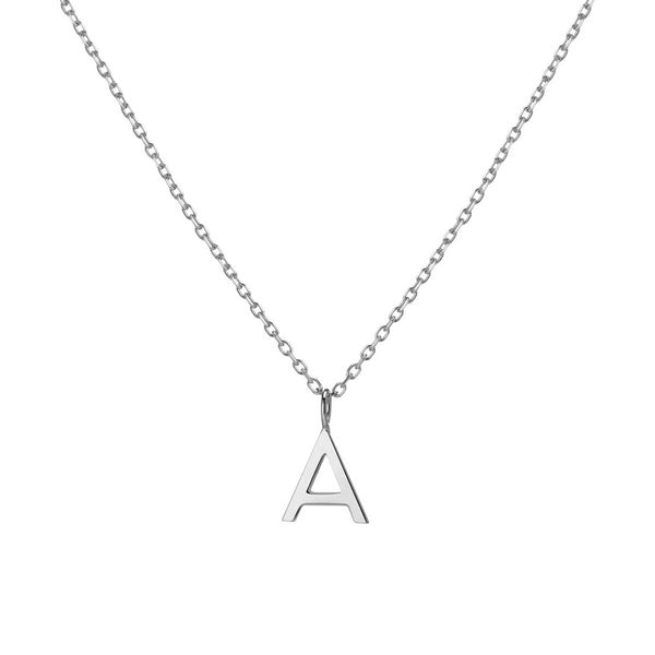 FX0544 925 Sterling Silver Gold Letter Pendant Necklace