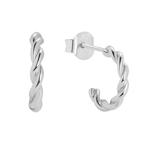 FE0772 925 Sterling Silver Spiral Hoop Earrings
