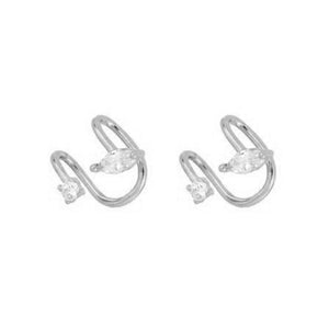 FE0971 925 Sterling Silver Unique Crystal Earrings cuff