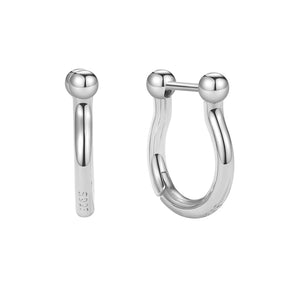 FE1880 925 Sterling Silver U Shape Hoop Earring For Women