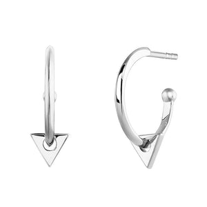 FE0294 925 Sterling Silver Triangle Hoop Earrings