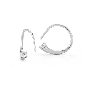 FE1241 925 Sterling Silver Mini Zircon Hoop Earrings