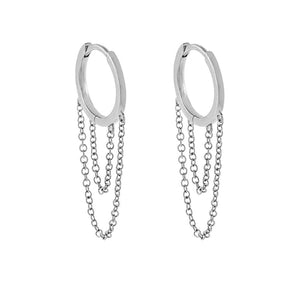 FE1763 925 Sterling Silver Chain Hoop Earring