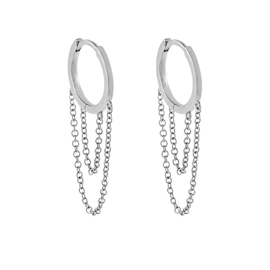 FE1763 925 Sterling Silver Chain Hoop Earring