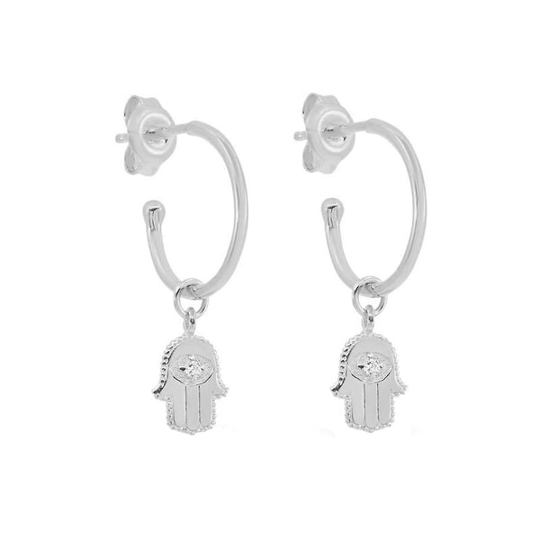 FE1398 925 Sterling Silver Hand Drop Earrings