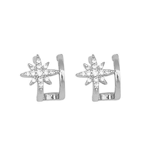 FE1357 925 Sterling Silver Hexagram Stud Earrings