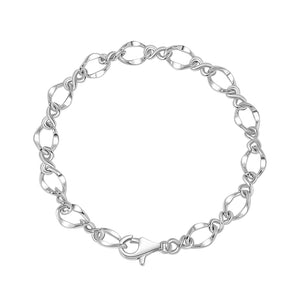 FS0297 925 Sterling Silver Large Figure Eight Link Bracelet
