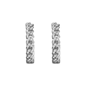 FE1650 925 Sterling Silver Knot Cubic Zirconia Hoop Earrings