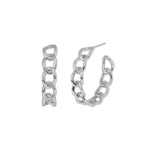 FE1180 925 Sterling Silver Link Stud Earrings