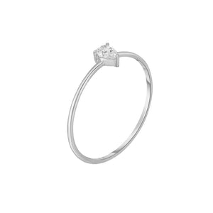 FJ0682 925 Sterling Silver Single Pear Zircon Ring