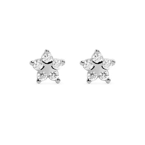 FE1302 925 Sterling Silver Cubic Zircon Star Spark Gold Stud Earring