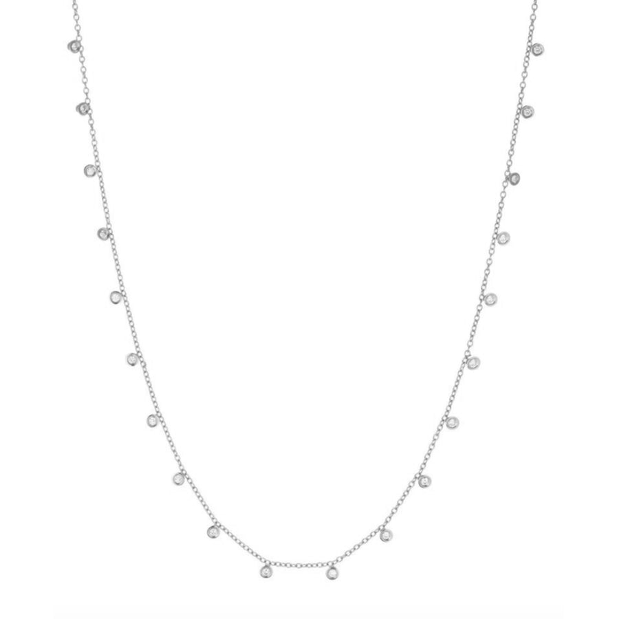 FX0439 925 Sterling Silver Cubic Zircon Choker Necklace