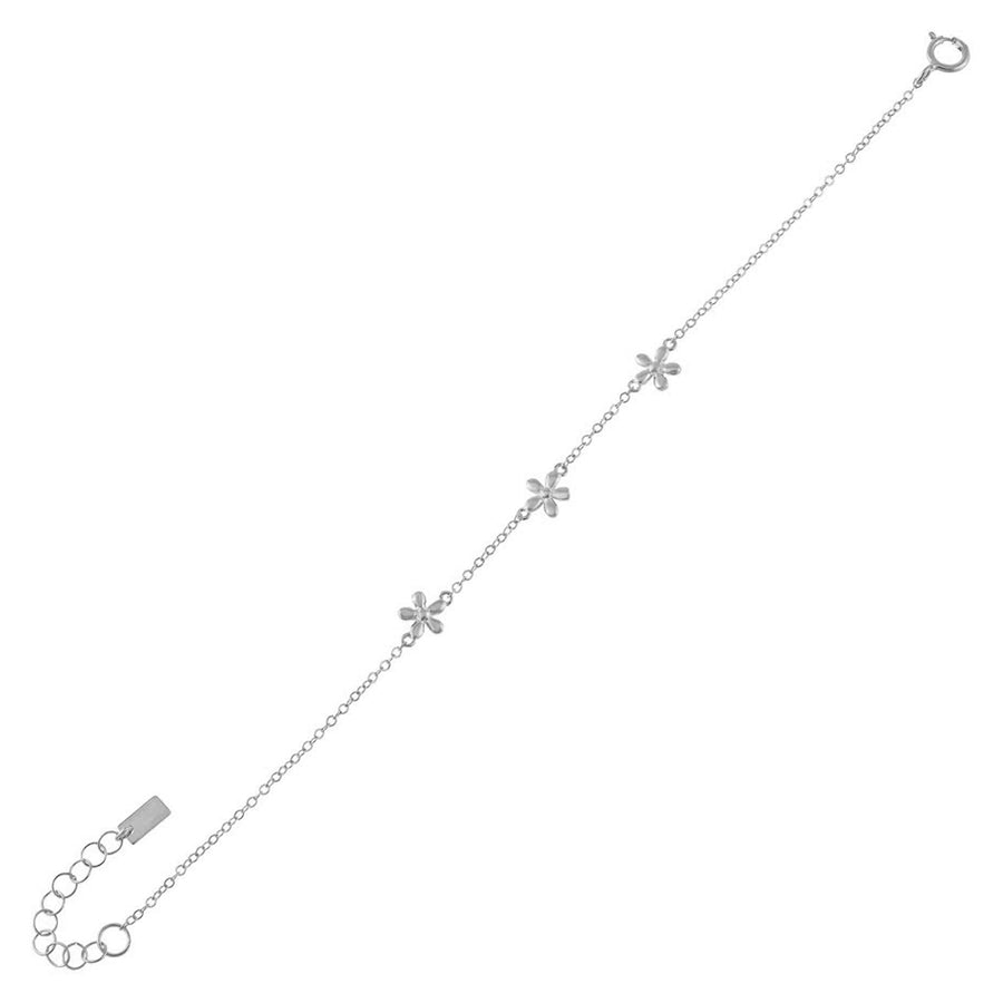 FS0204 925 Sterling Silver Triple Flower Bracelet