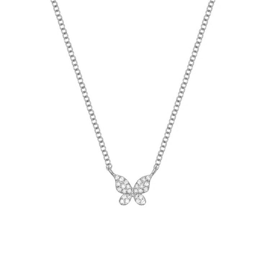 FX0470 925 Sterling Silver Butterfly Necklace