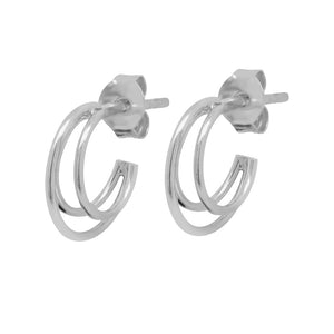 FE1337 925 Sterling Silver Curved Stud Earrings