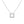 FX0387 925 Sterling Silver Cubic Zirconia Square Pendant Necklace