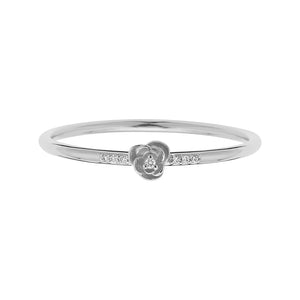 FJ0498 925 Sterling Silver Simple Style Flower Ring