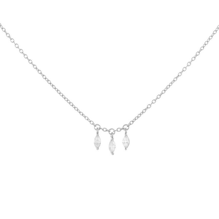 FX0249 925 Sterling Silver Crystal Choker Necklace