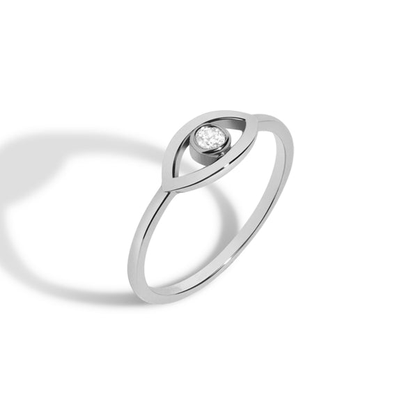 FJ0340 925 Sterling Silver Devil Eye Ring
