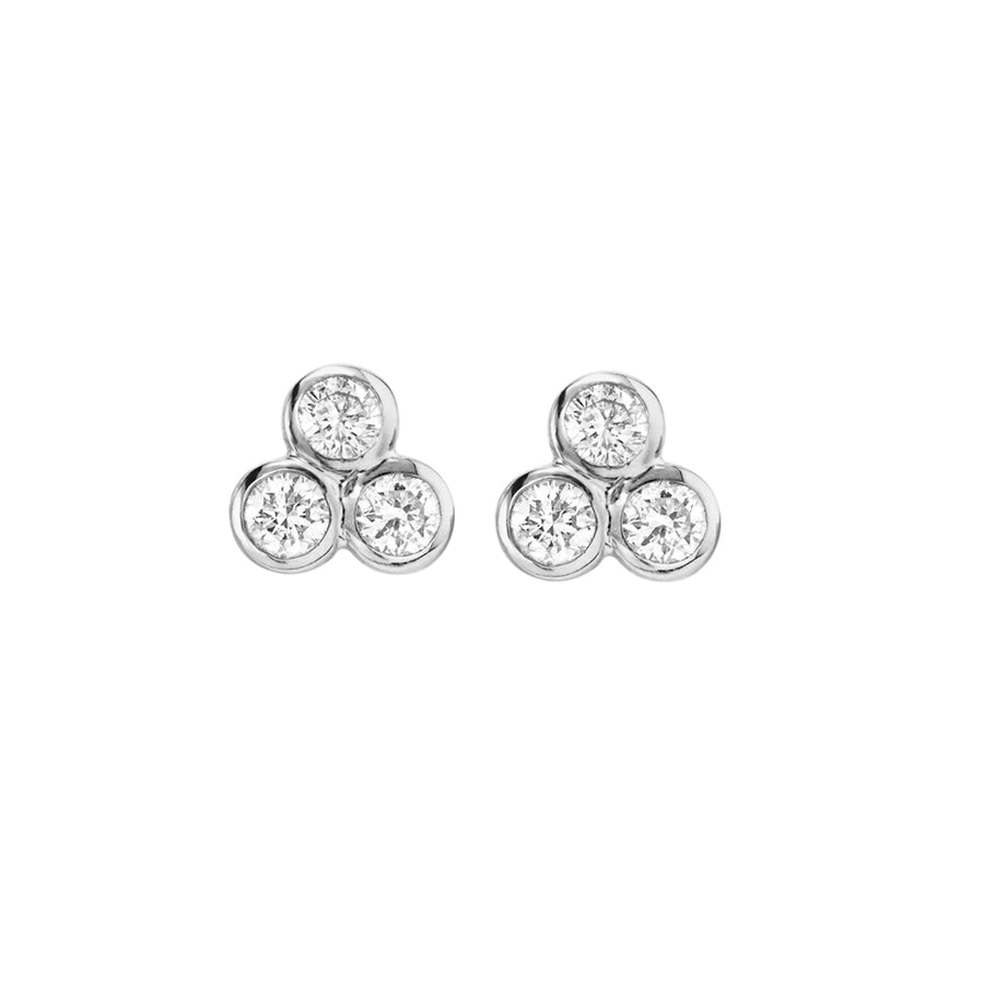 FE1017 925 Sterling Silver Zircon Cluster Stud Earrings
