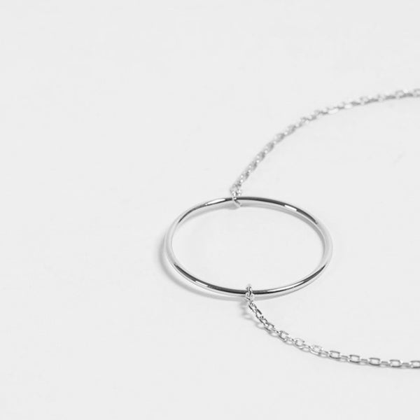 FS0046 925 Sterling Silver Simple Circle Bracelet