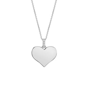 FX0423 925 Sterling Silver Classic Heart Zircon Necklace