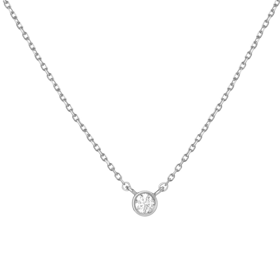 FX0367 925 Sterling Silver Zircon Pendant Necklace