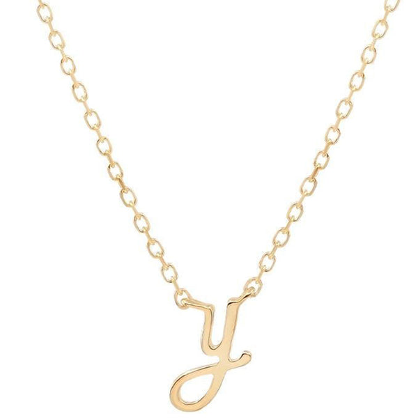 FX0542 925 Sterling Silver Letter Pendant Necklace