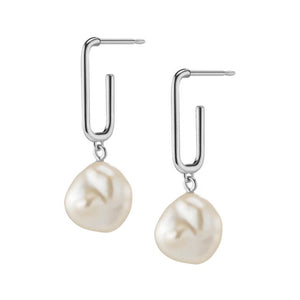 FE0942 925 Sterling Silver Pearl Drop Earrings