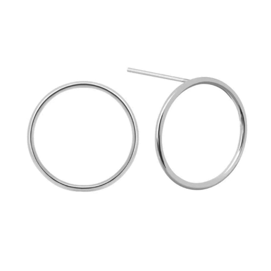 FE0210 925 Sterling Silver Basic Large Halo Earrings