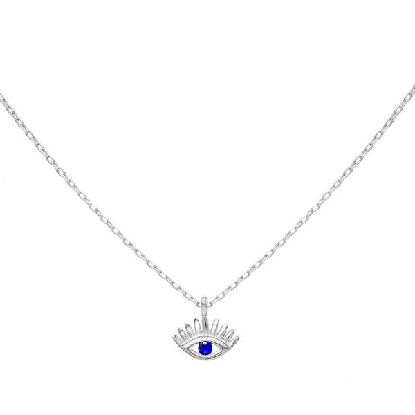 FX0226 925 Sterling Silver Blue Eye Choker Necklace