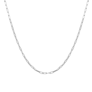 FX0892 925 Sterling Silver Boyfriend Bold Paperclip Chain Necklace