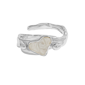 RHJ1072 925 Sterling Silver Enamel Heart Ring