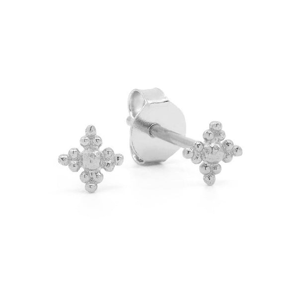 FE1727 925 Sterling Silver High Poblish Bead Stud Earring