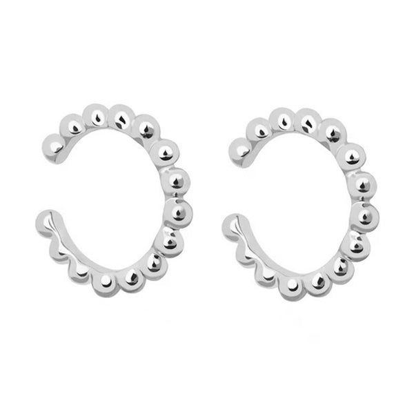 FE0220 925 Sterling Silver Basic Beaded Earrings