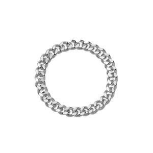 FJ0700 925 Sterling Silver Curb Chain Ring
