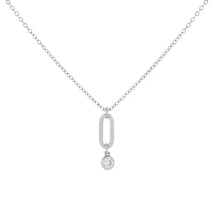 FX0246 925 Sterling Silver Zircon Pendant Necklace