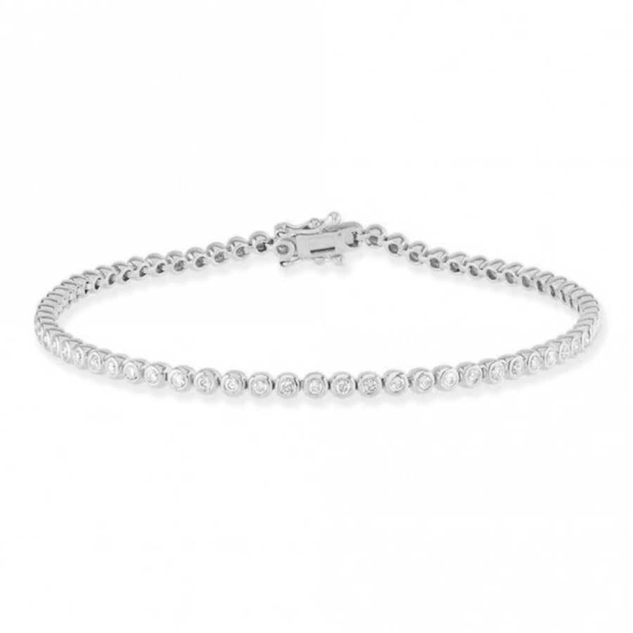 FS0124 925 Sterling Silver Simple Tennis Bracelet
