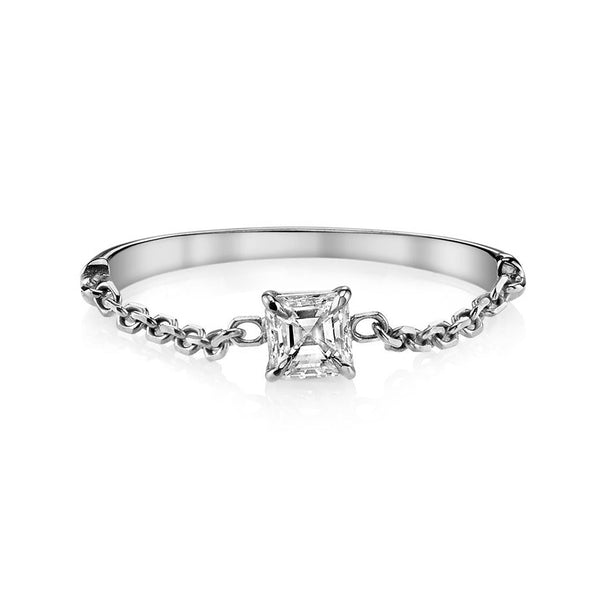 FJ0391 925 Sterling Silver Cubic Zircon Chain Ring