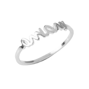 FJ0462 925 Sterling Silver MAMA Ring