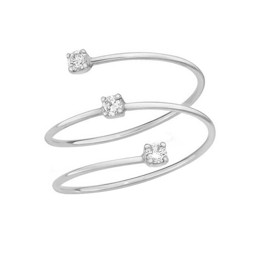 FJ0557 925 Sterling Silver Floating Wrap Claw Setting CZ Ring