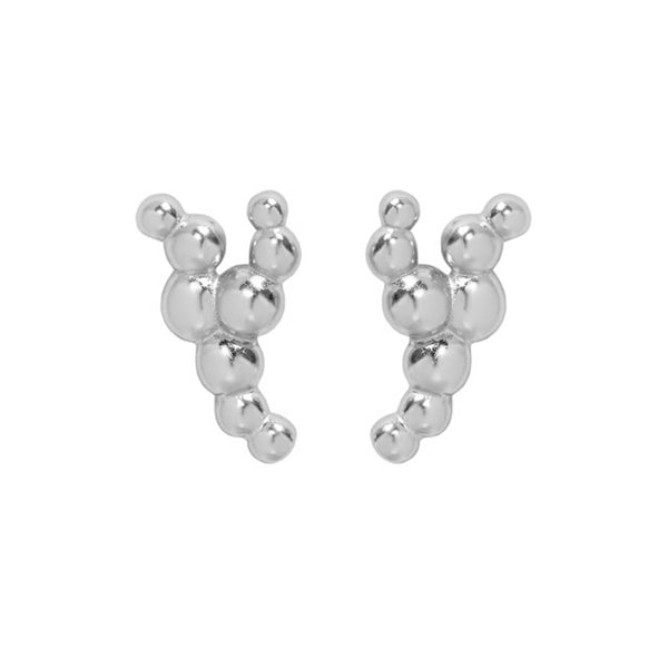 RHE1058 925 Sterling Silver Y Bead Stud Earring