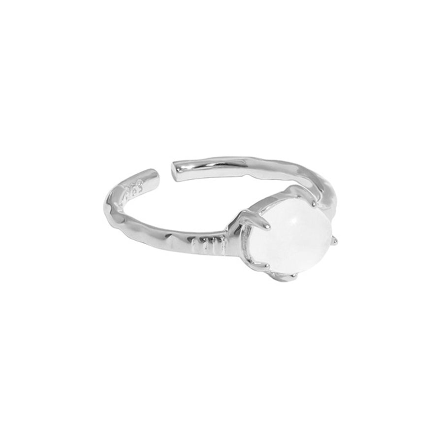 RHJ1047 925 Sterling Silver Claw Cristal Open Ring