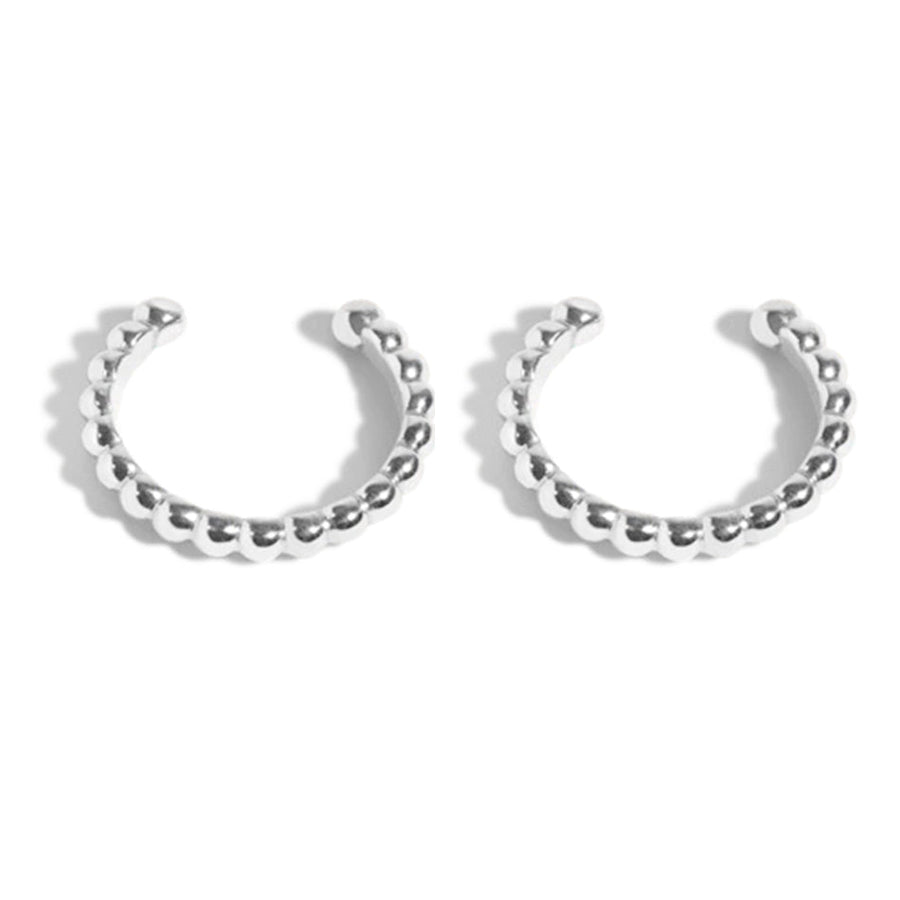 FE0250 925 Sterling Silver Mini Circle Ear Cuff Earrings