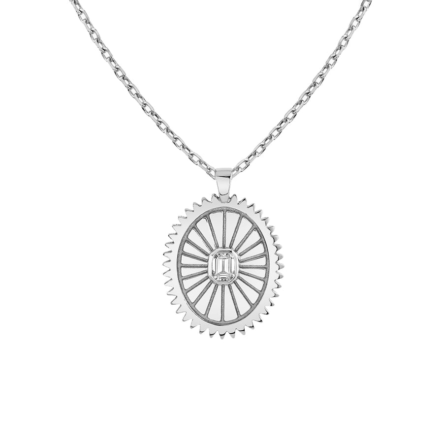 FX0704 925 Sterling Silver Cubic Zirconia Pendant Necklace