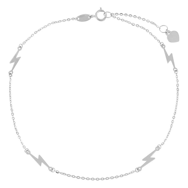FA0007 925 Sterling Silver Lightning Anklet
