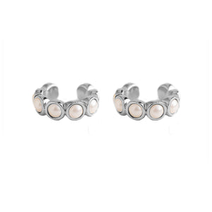 FE1429 925 Sterling Silver Ear Cuff In Pearl